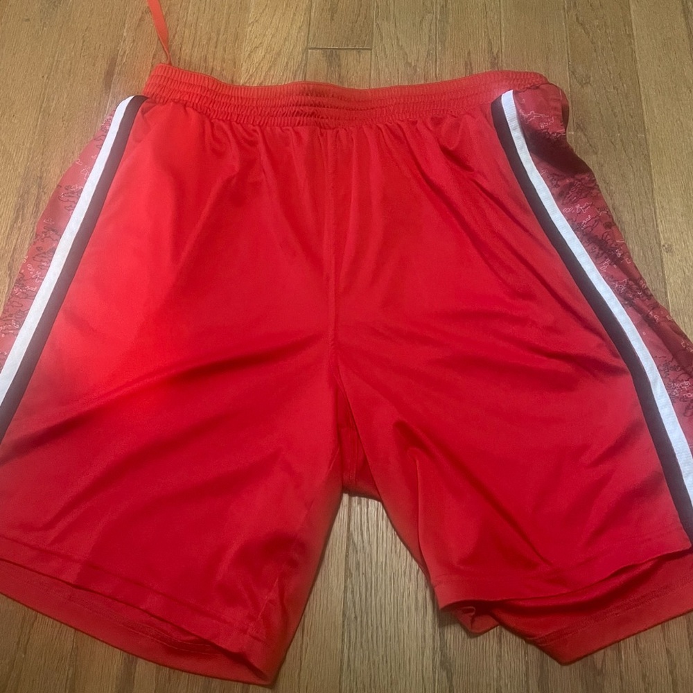 Vibrant Red Men's Athletic Shorts
